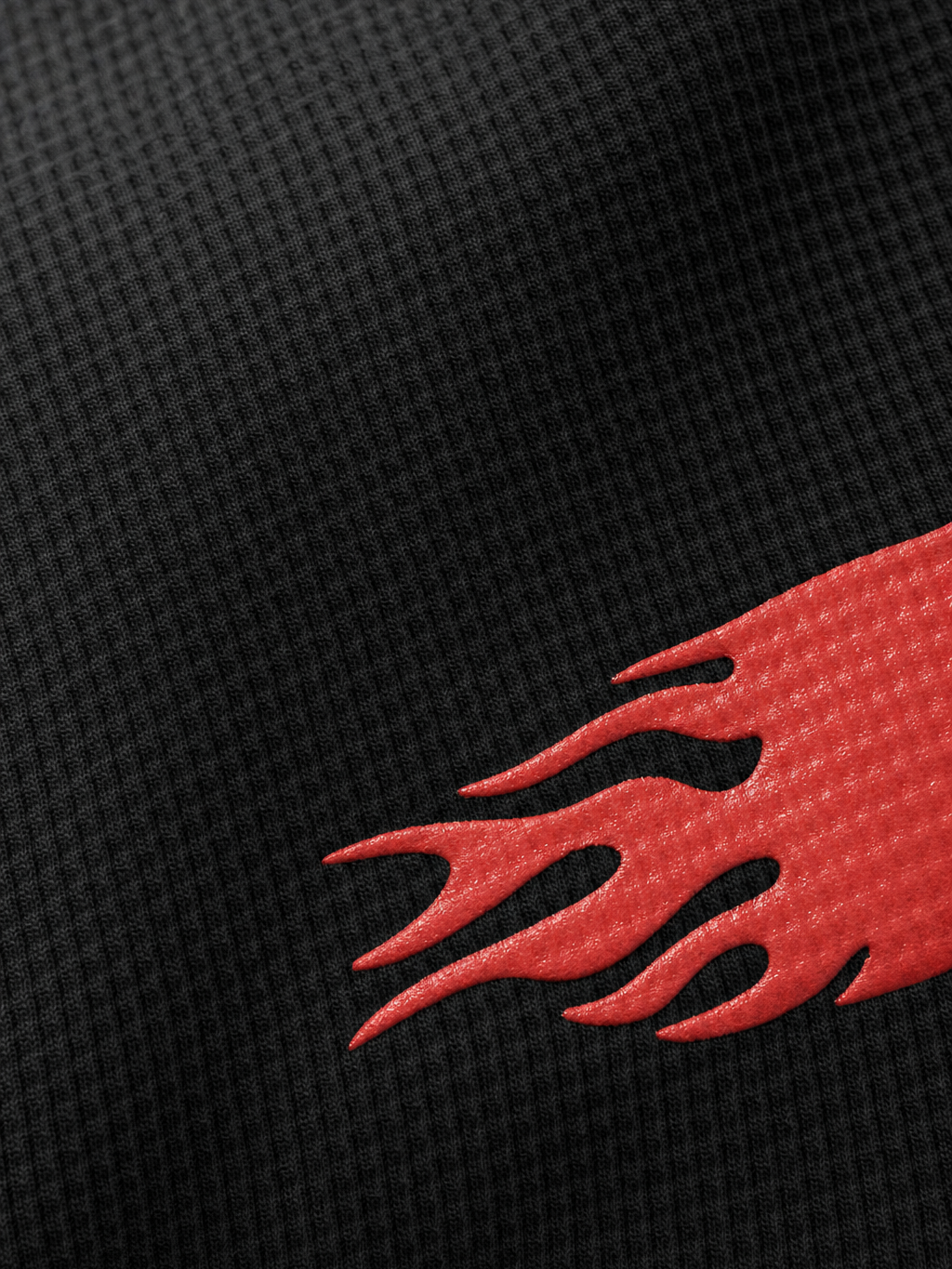 Fuel The Fire Be Autyst Black Waffle T-shirt – close-up detail