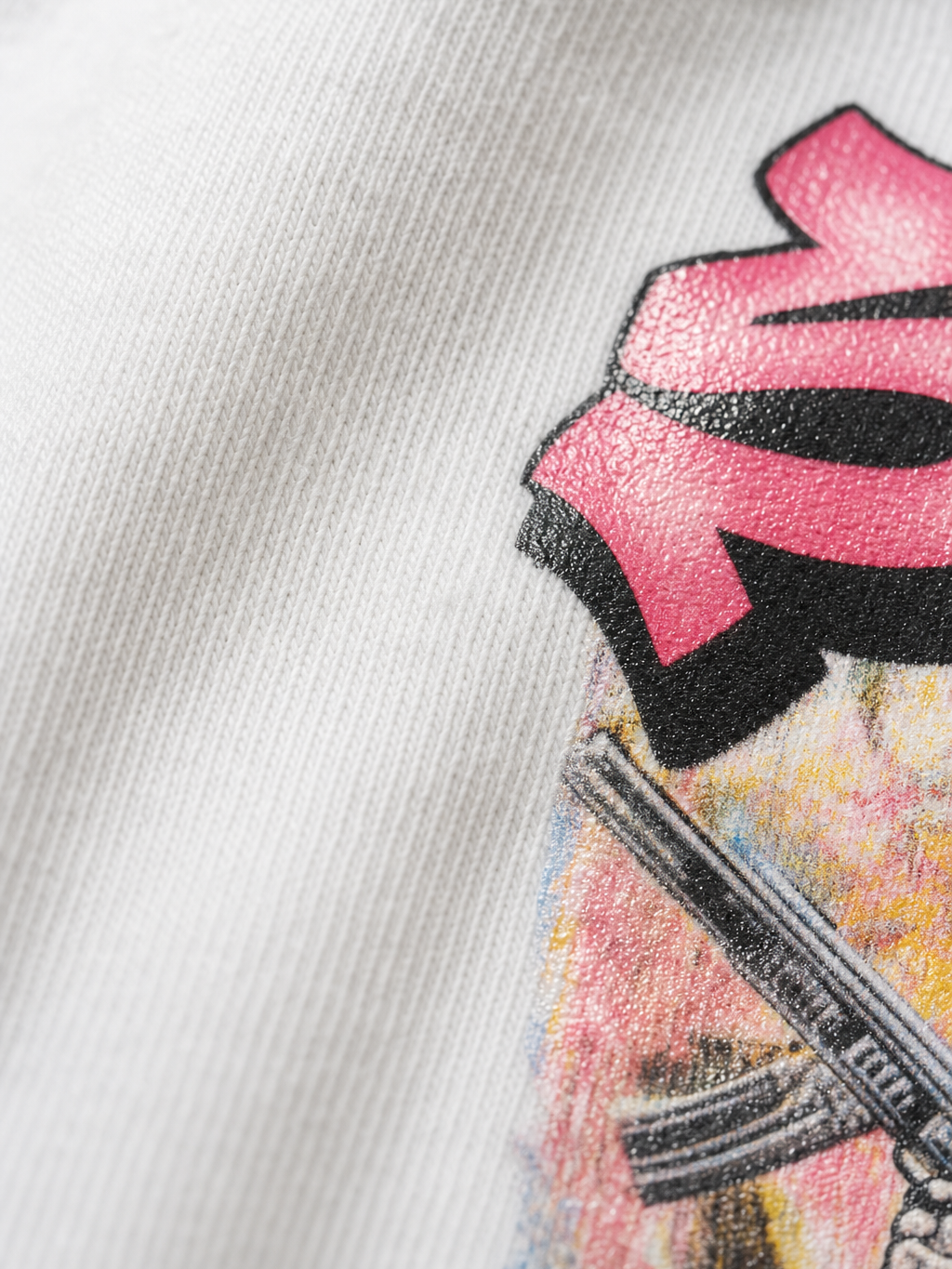 Sanity Be Autyst White T-Shirt – close-up detail