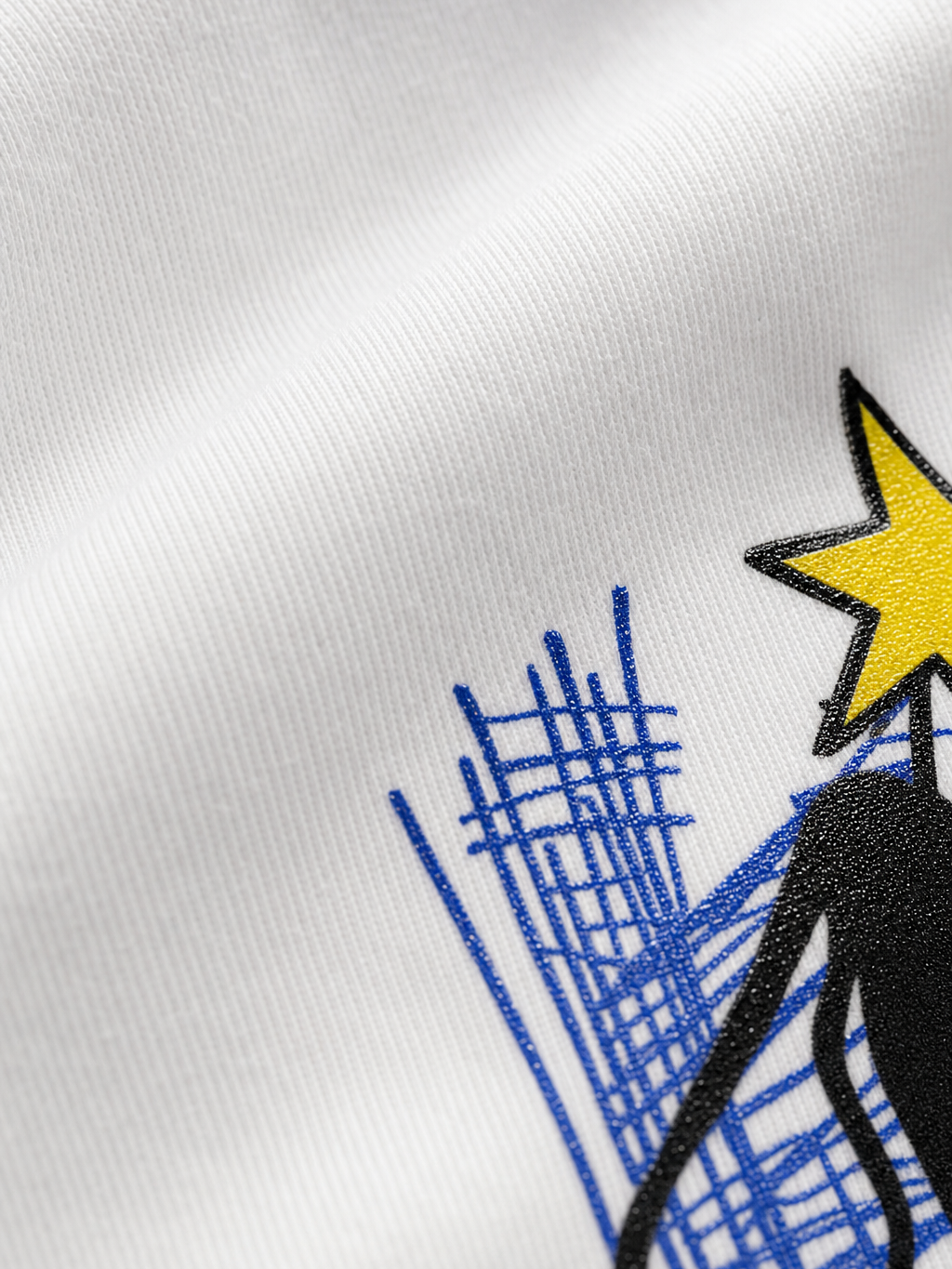Be Autyst Midnight Sky White T-Shirt – close-up detail