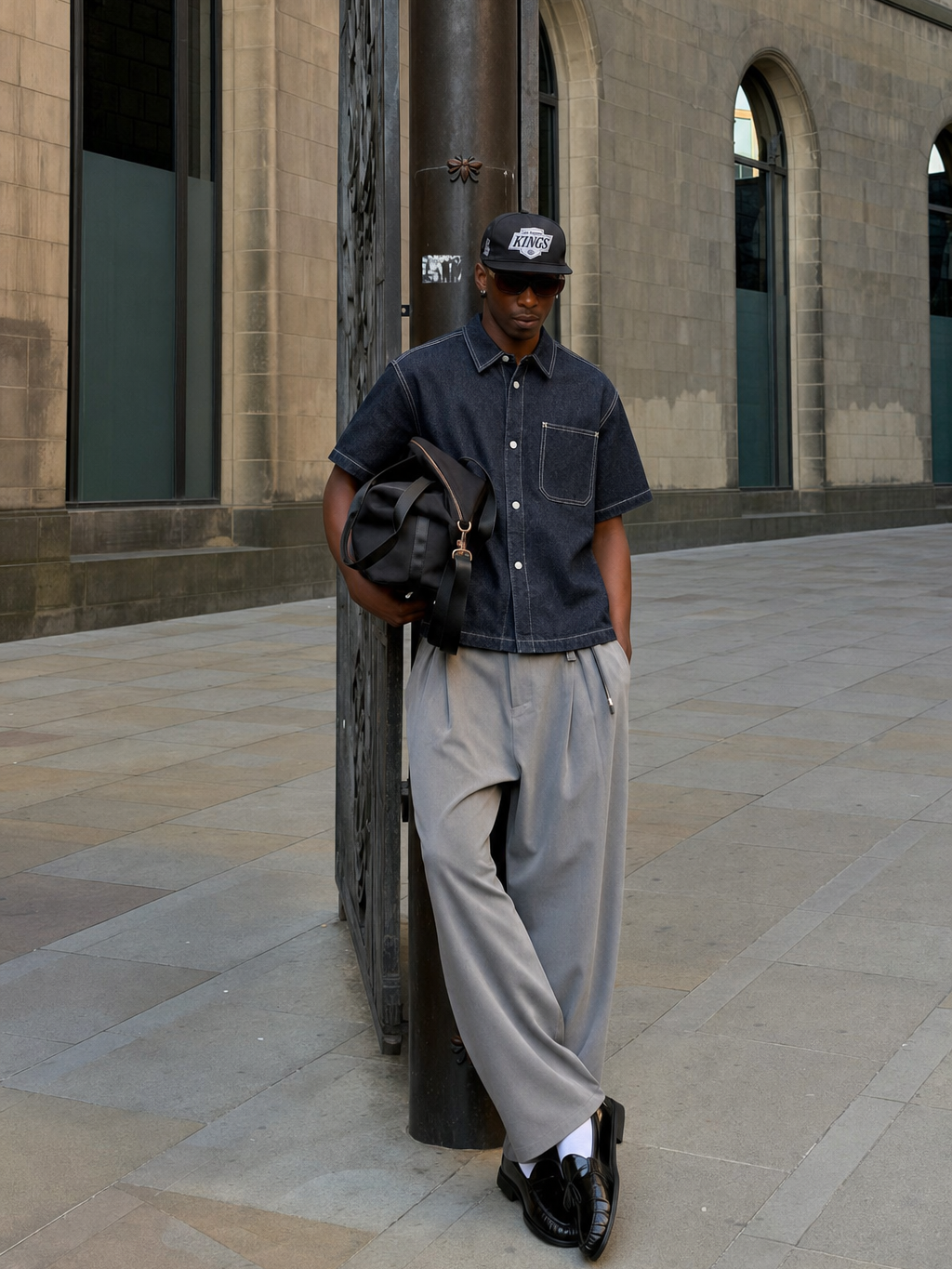 Be Autyst Essential Denim Shirt – model front