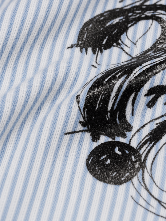 Question Mark Be Autyst Ice Blue Stripe Shirt