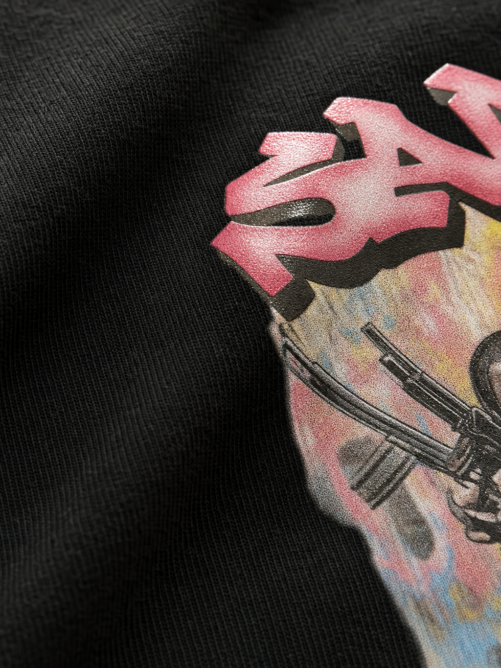 Sanity Be Autyst Black T-Shirt – close-up detail