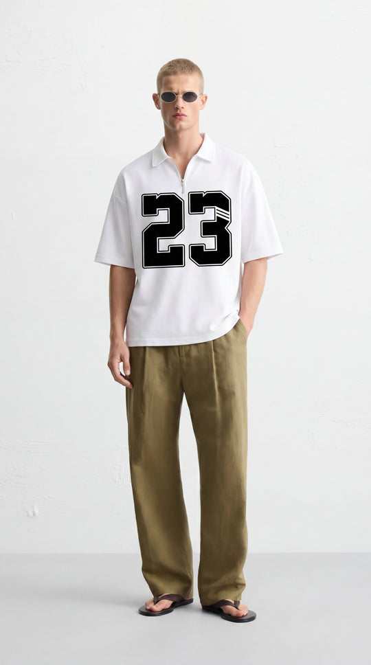 23 Be Autyst Quarter Zip White T-Shirt