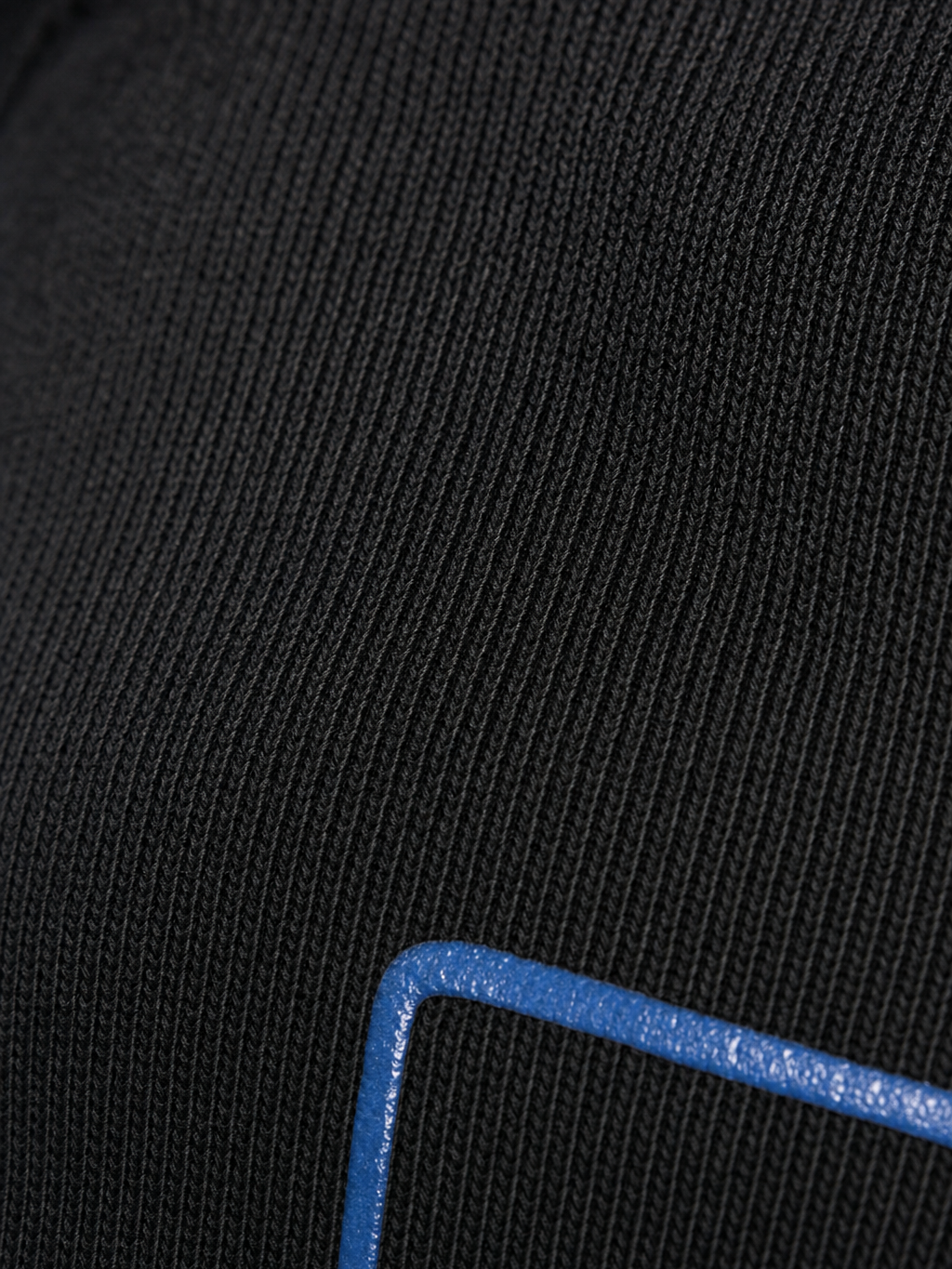 Be Autyst Contrast Thread Black Top – close-up detail