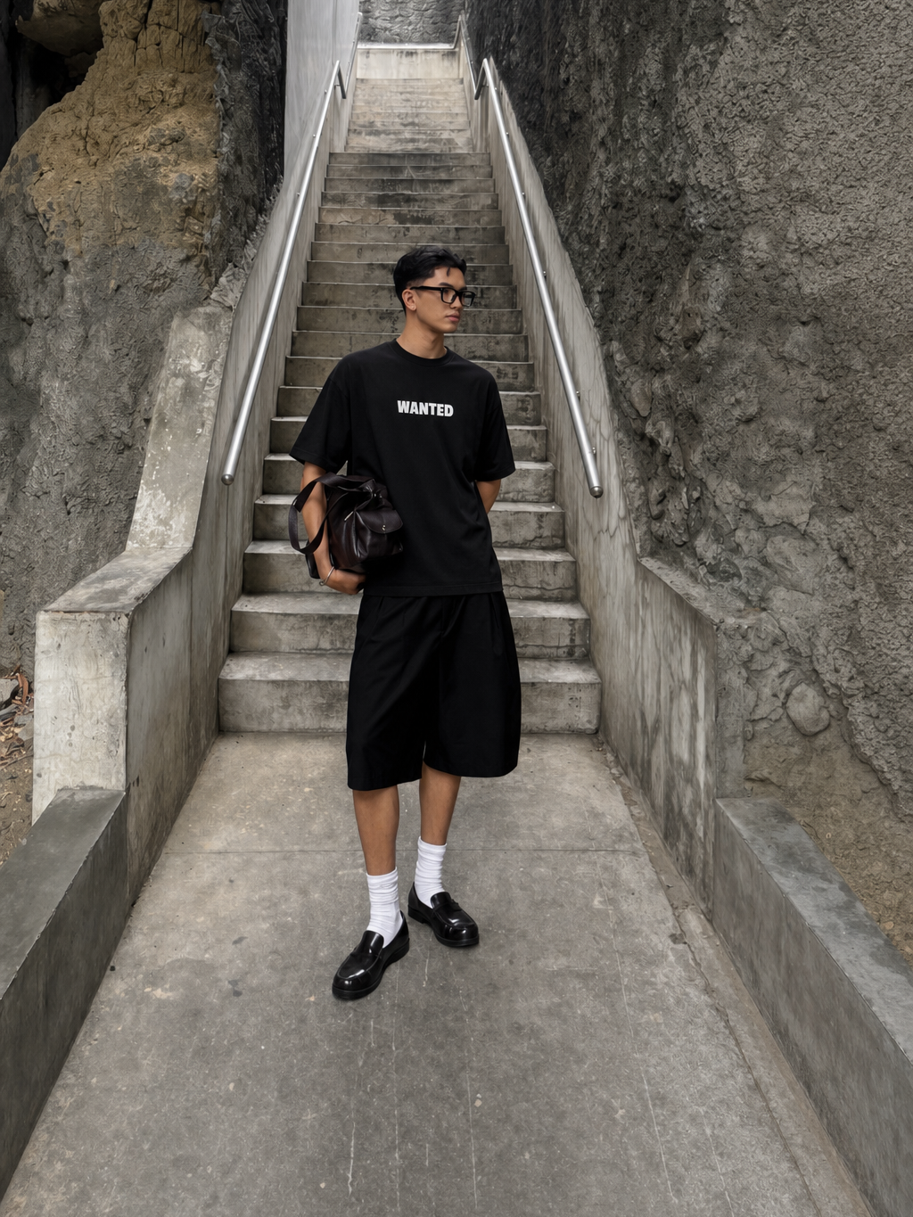 Be Autyst Most Wanted Black T-Shirt – model front