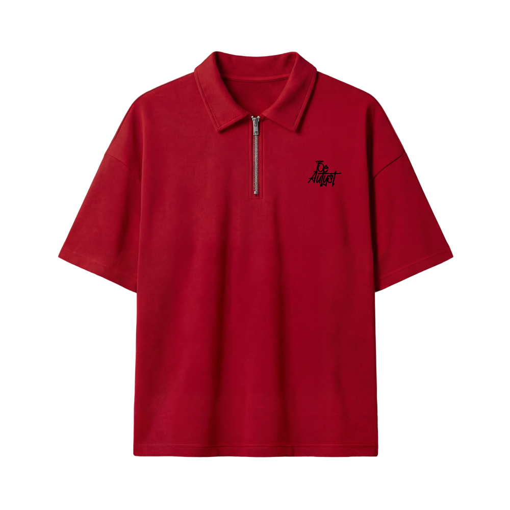 23 Be Autyst Quater Zip Red T-Shirt