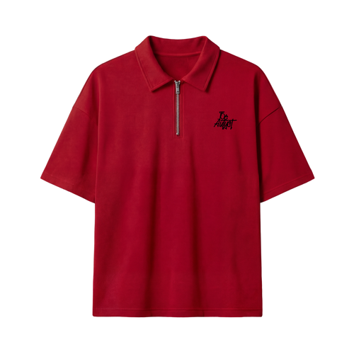 23 Be Autyst Quarter Zip Red T-Shirt
