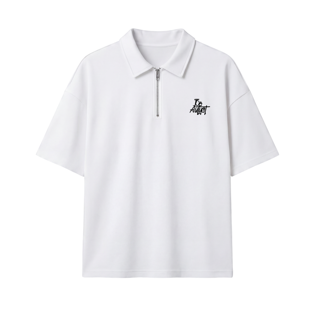 23 Be Autyst Quater Zip White T-Shirt