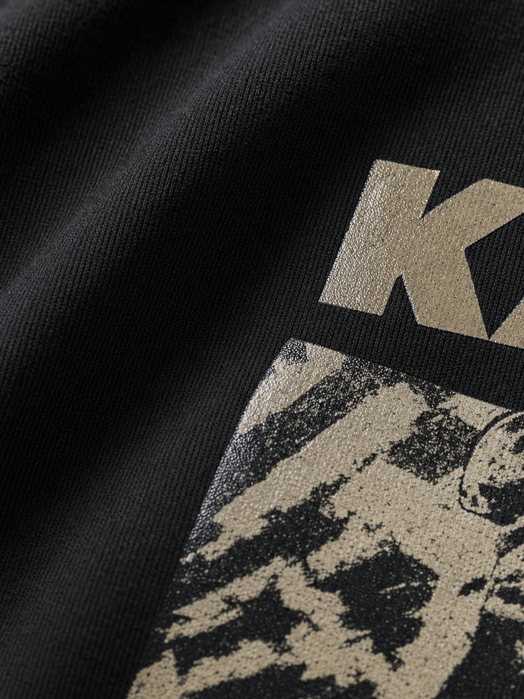 Kanye West Graduation Tshirt - Black – close-up detail