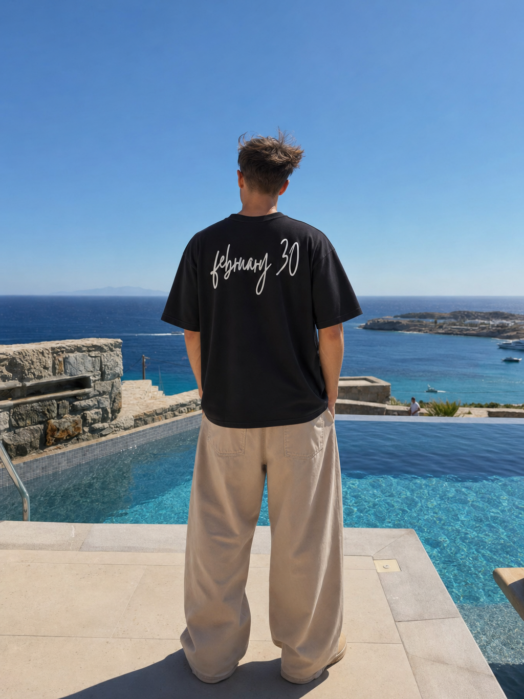Be Autyst Feb 30 Black T-Shirt – model back