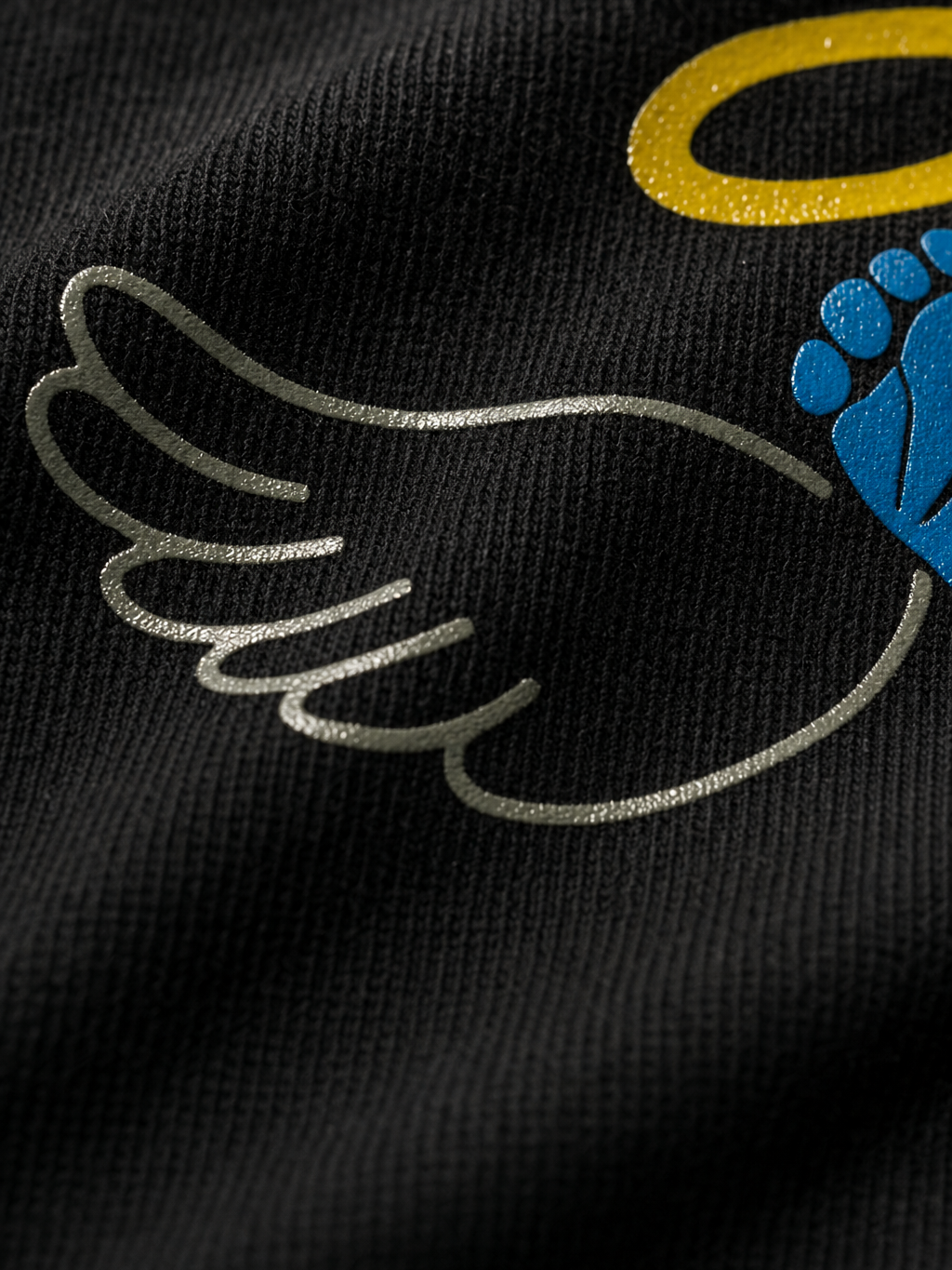 Birth & Death Be Autyst Black T-Shirt – close-up detail