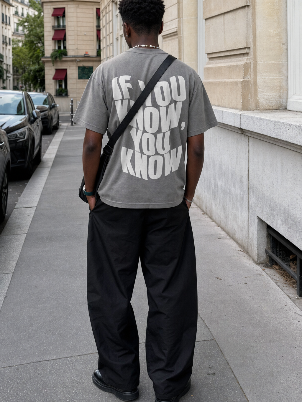 Be Autyst IYKYK Grey T-Shirt – model back