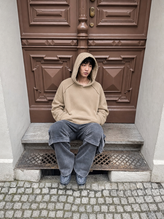 Be Autyst Blank Canvas Sand Cropped Hoodie