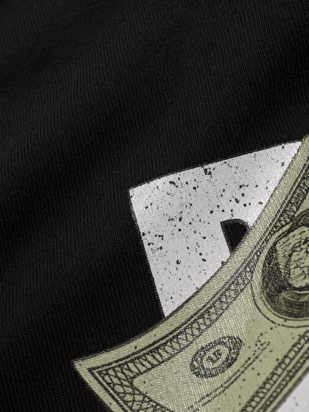 Born To Be Rich Be Autyst Black Tshirt – close-up detail