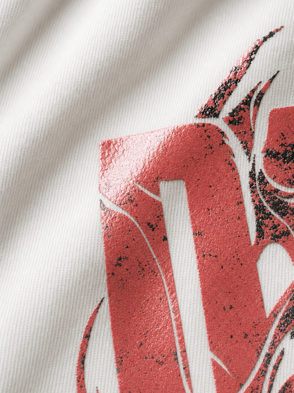 Demons Be Autyst White T-Shirt – close-up detail