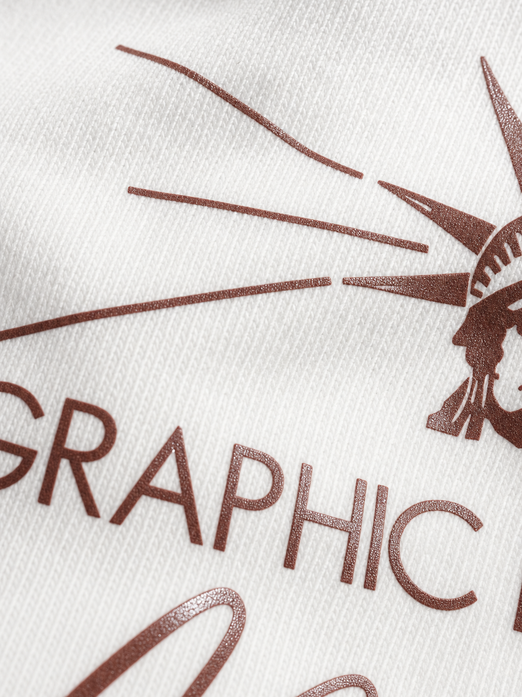New York Be Autyst Quarter Zip White T-Shirt – close-up detail