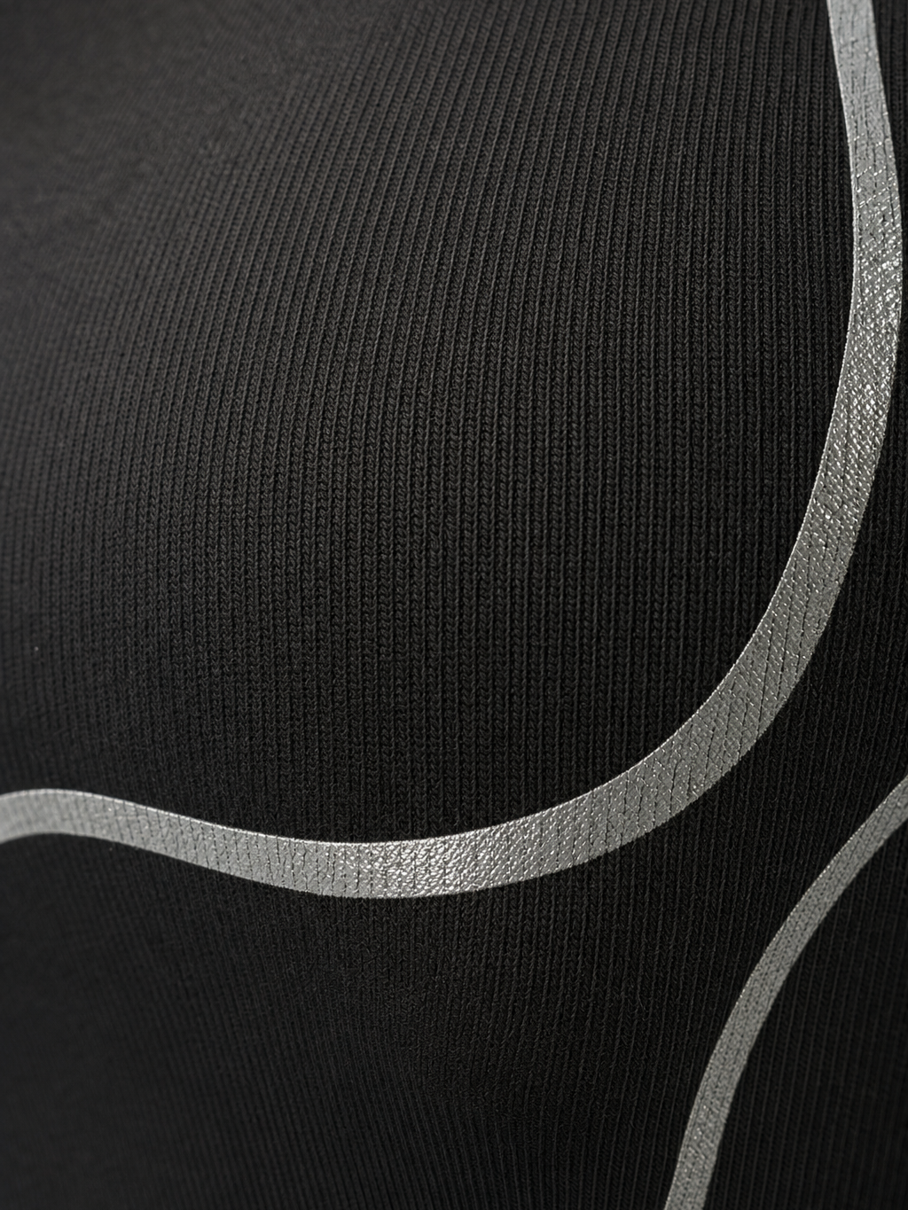 Be Autyst Contrast Thread Black Top Long Sleeves – close-up detail