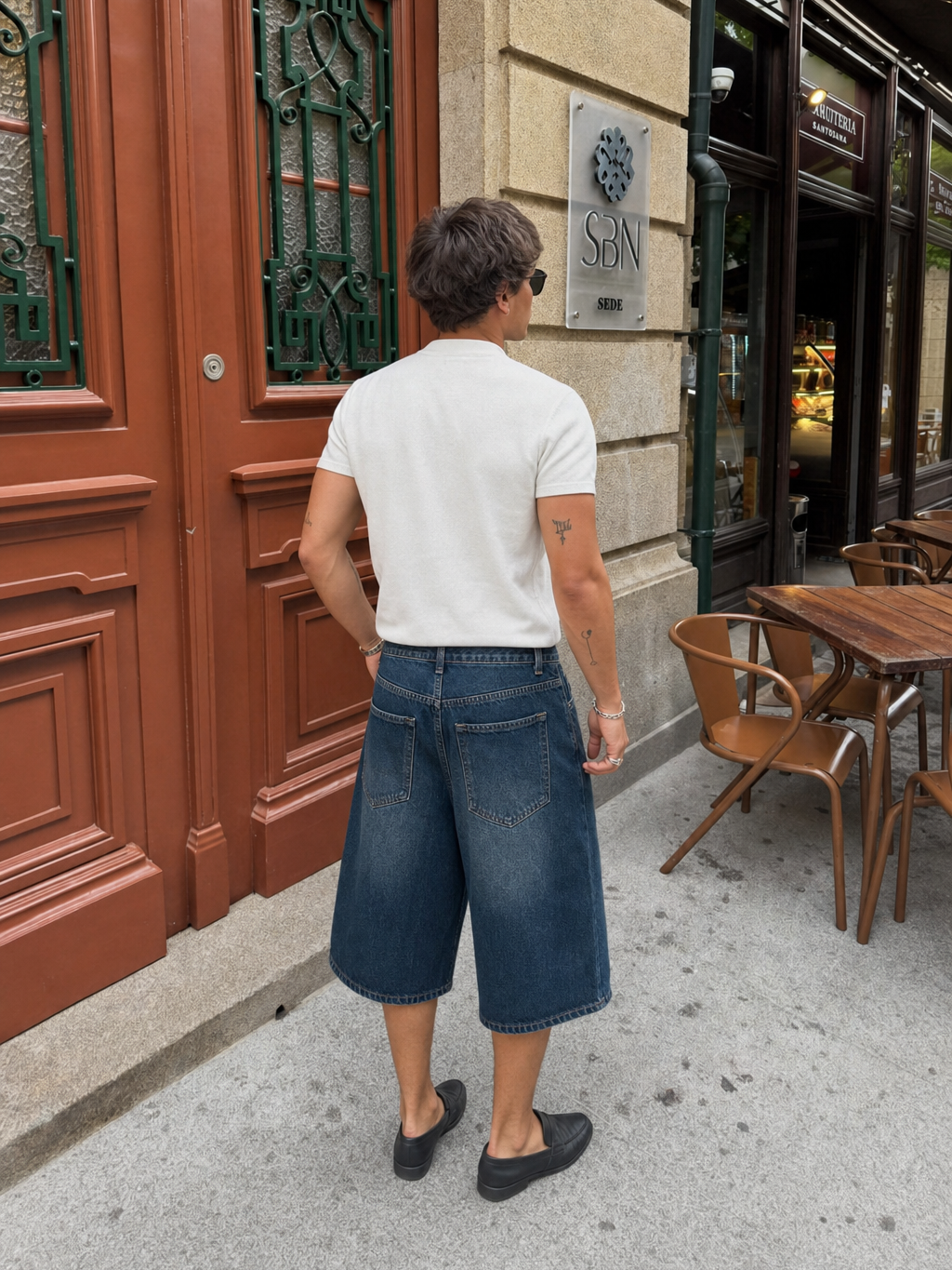 Be Autyst Blue Atelier Jorts – model back
