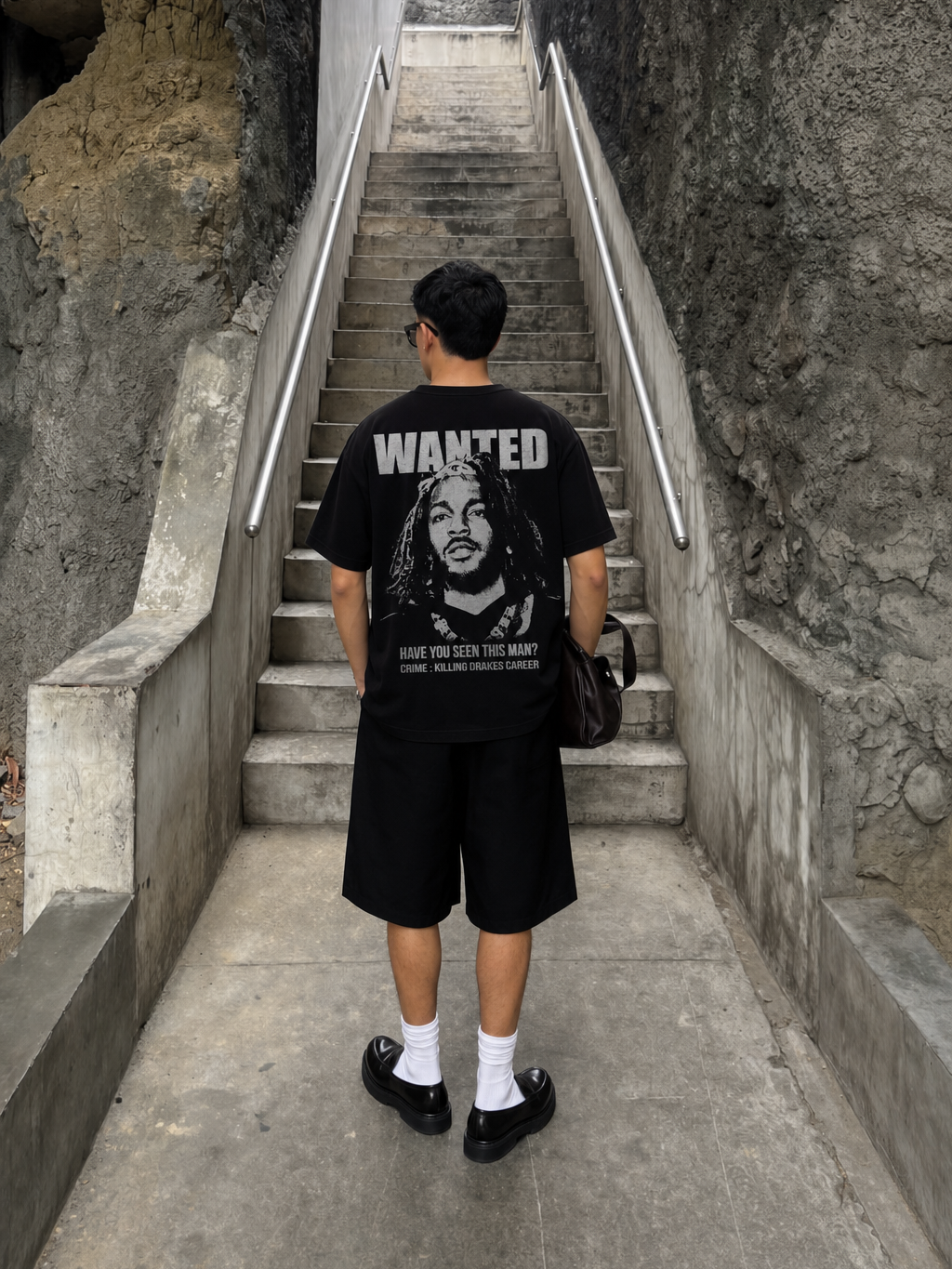 Be Autyst Most Wanted Black T-Shirt – model back