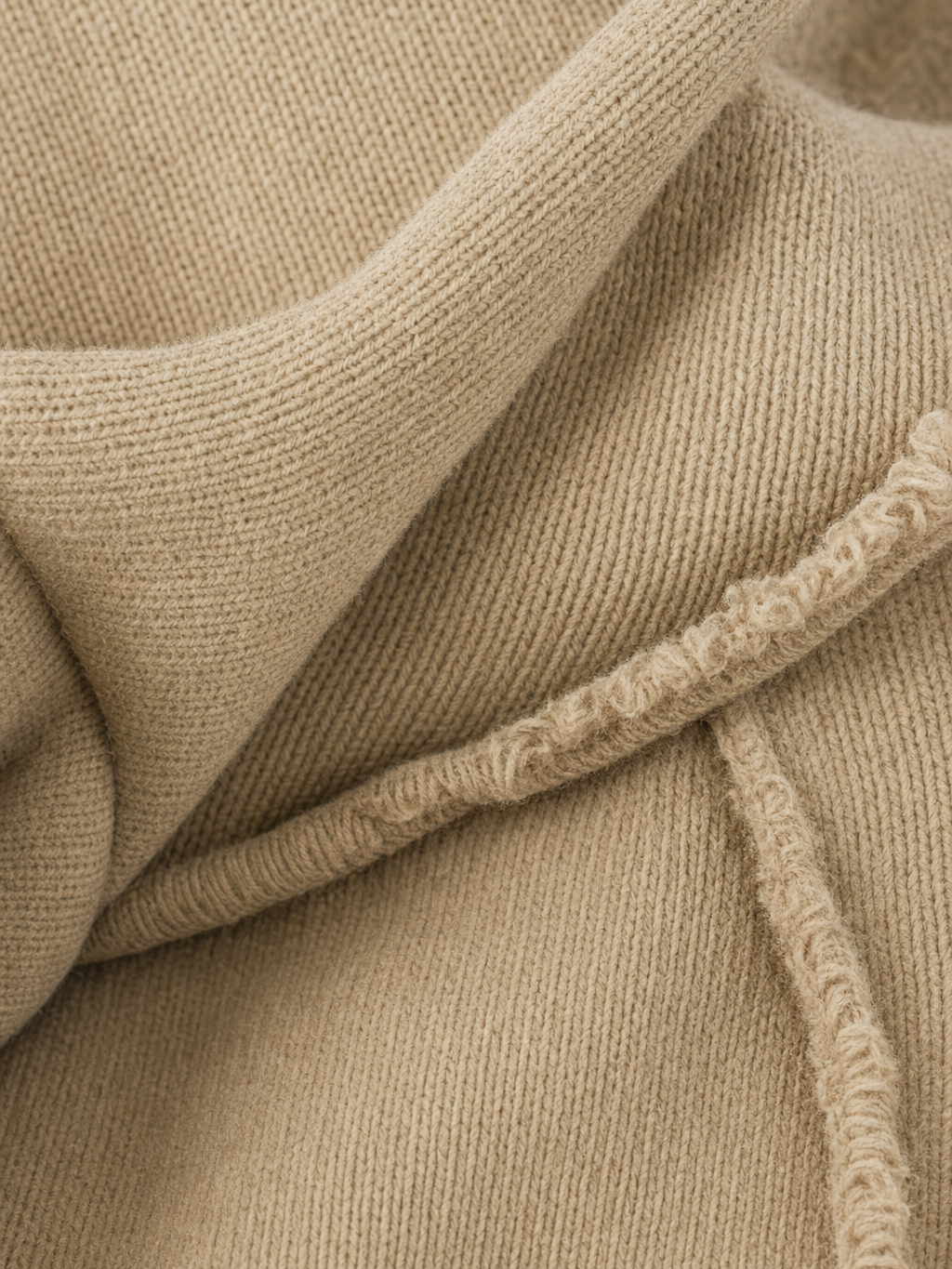 Be Autyst Blank Canvas Sand Cropped Hoodie – close-up detail