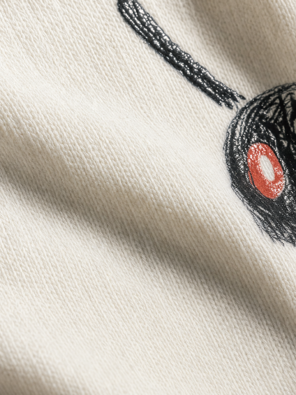 The Dogs Off White Waffle T-shirt – close-up detail