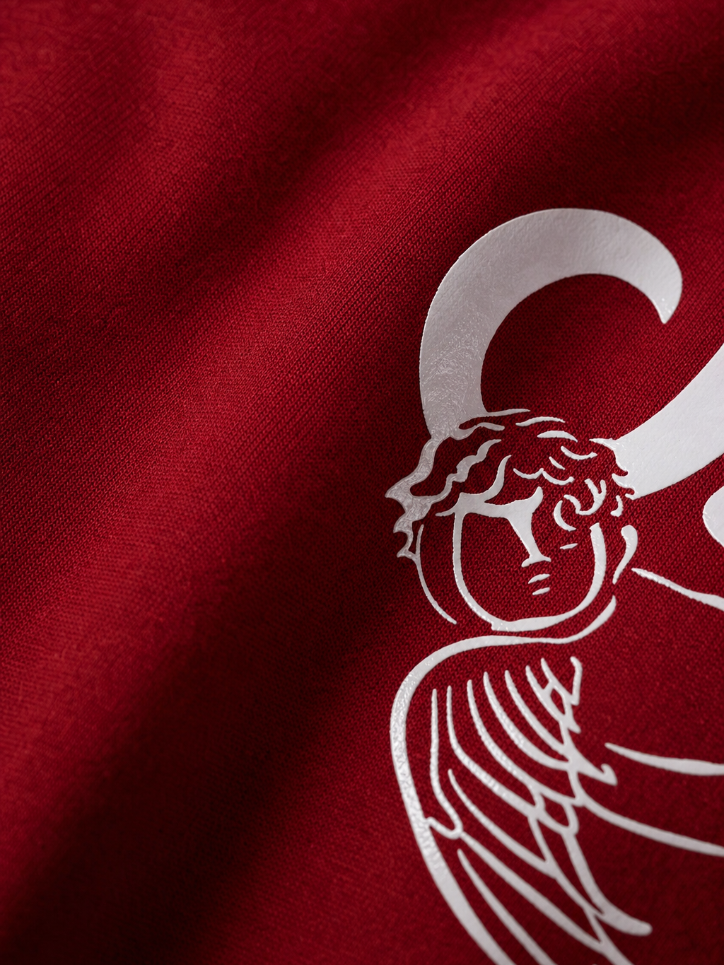 Strange Be Autyst Quarter Zip Red T-Shirt – close-up detail