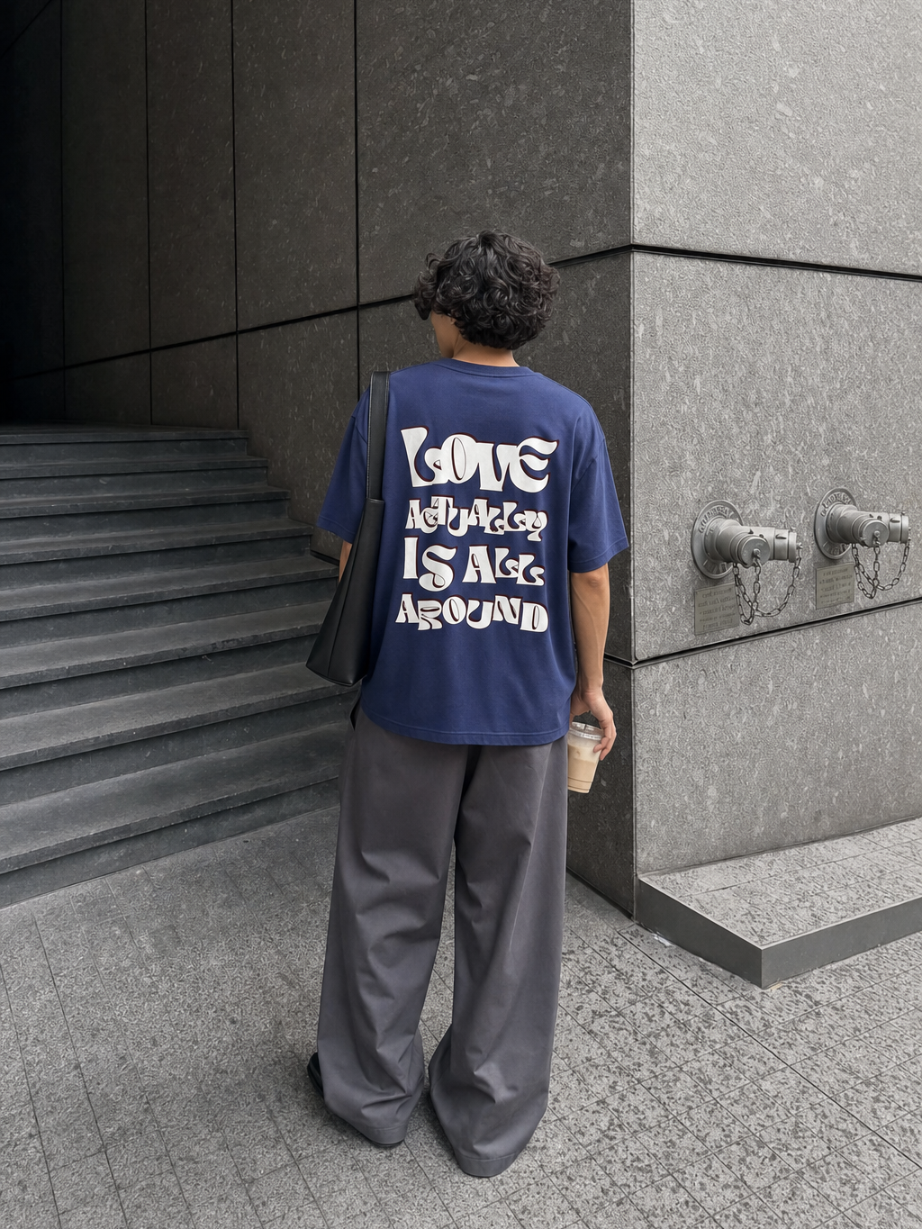 Be Autyst Lunar Cavalier Blue T-Shirt – model back