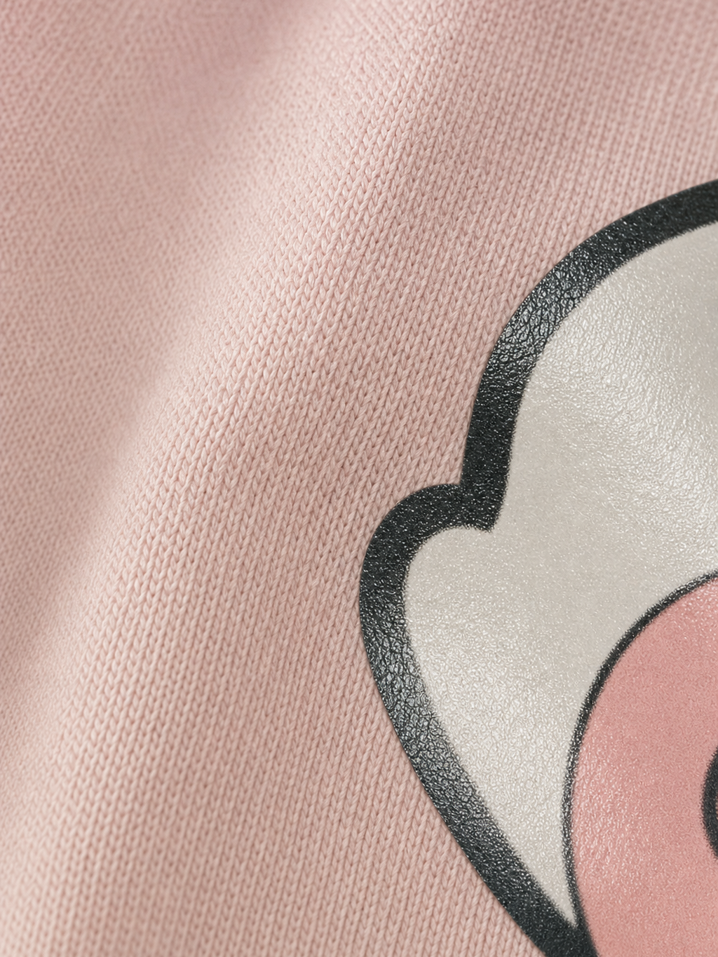 Be Autyst Raw Oversized Men Powder Pink Polo Quarter Zip T-Shirt Back – close-up detail