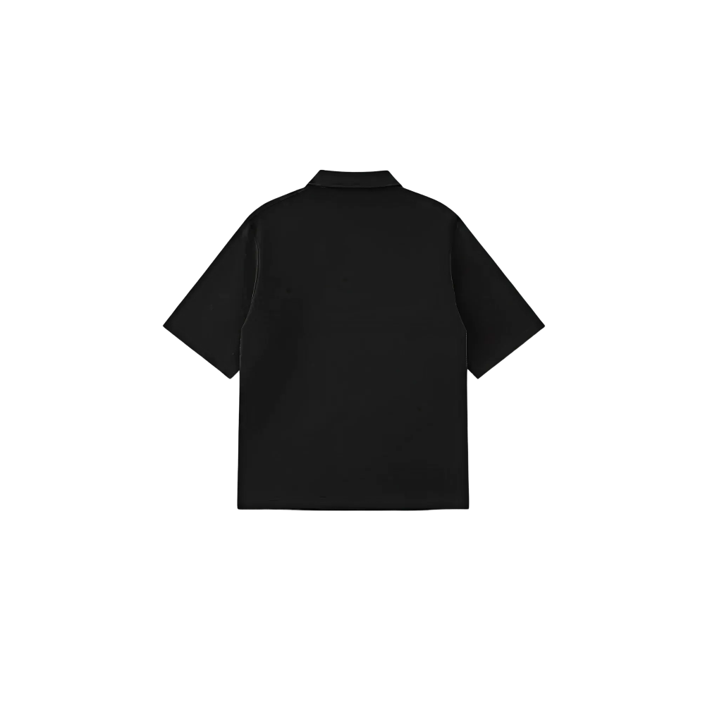 BE AUTYST RAW OVERZIED MEN BLACK POLO QUATER ZIP T-SHIRT