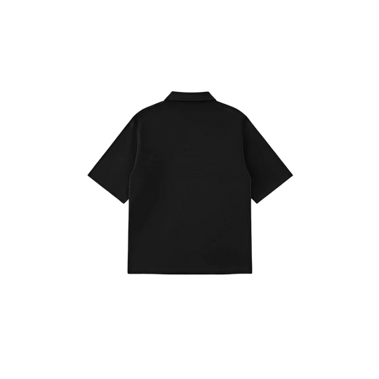 Be Autyst Raw Oversized Men Black Polo Quarter Zip T-Shirt
