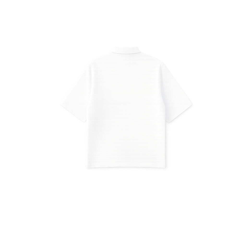 BE AUTYST RAW OVERZIED MEN POWDER White POLO QUATER ZIP T-SHIRT