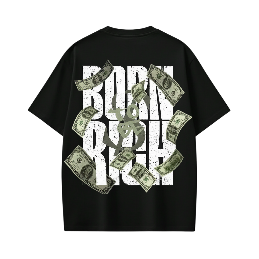 BORN TO BE RICH BE AUTYST BLACK TSHIRT