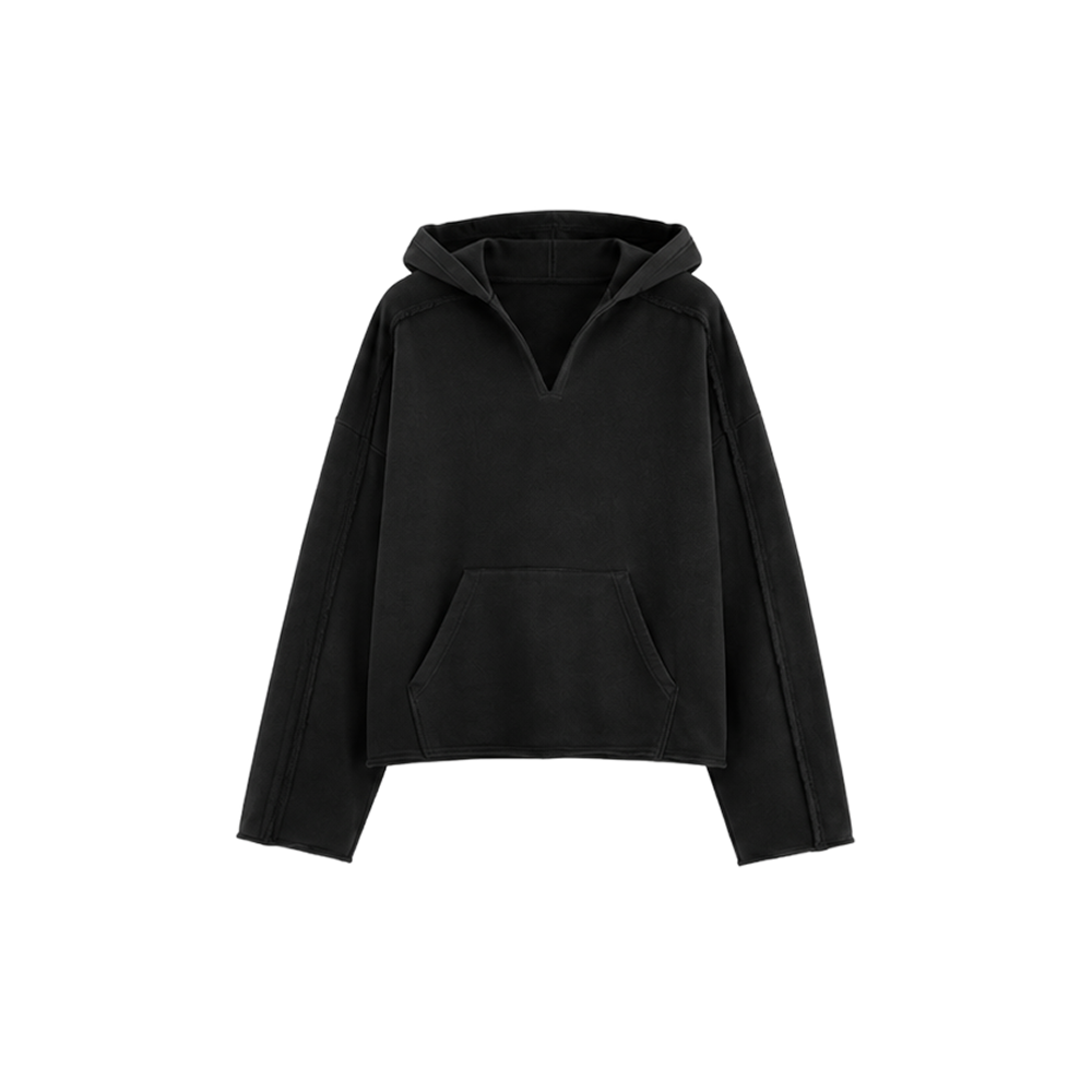 Be Autyst Blank Canvas Black Cropped Hoodie