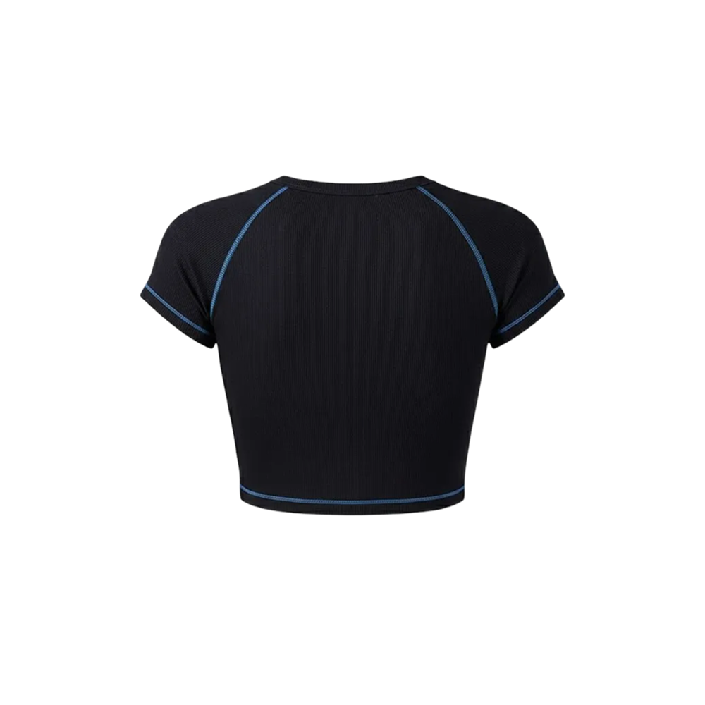 Be Autyst Contrast Thread Black Top