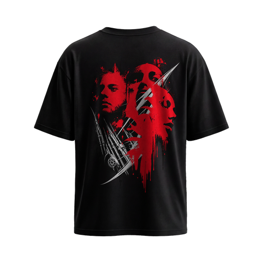 Be Autyst Crimson Face Black T-Shirt