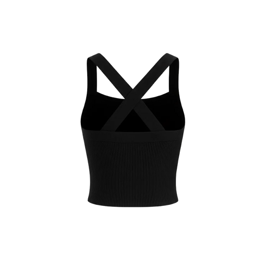 Be Autyst Cross Back Black Top