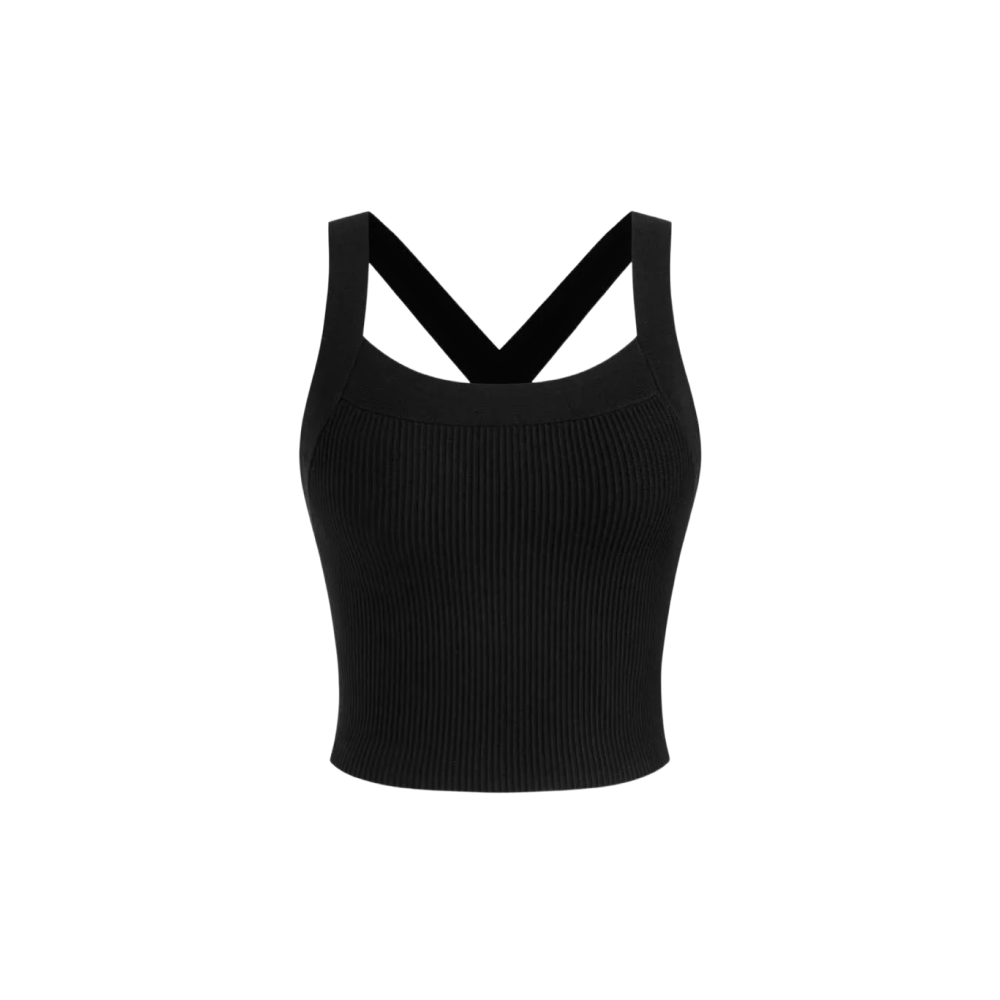 Be Autyst Cross Back Black Top