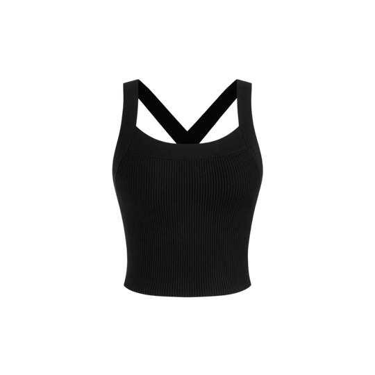 Be Autyst Cross Back Black Top