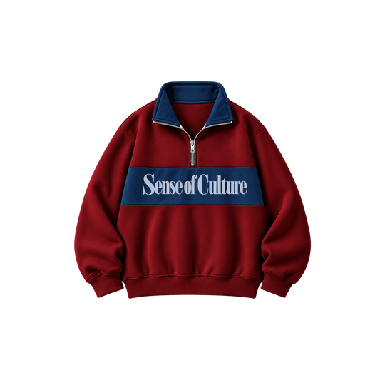 Be Autyst Culture Code Burgundy Half-Zip Sweatshirt