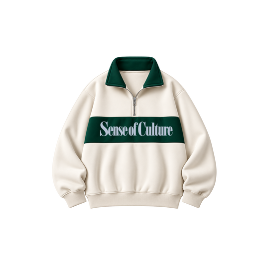 Be Autyst Culture Code Off White Half-Zip Sweatshirt