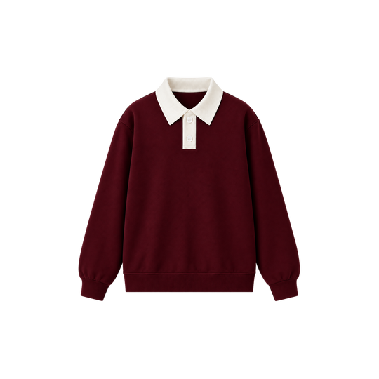 Be Autyst Deadstock Crimsion Polo Sweatshirt