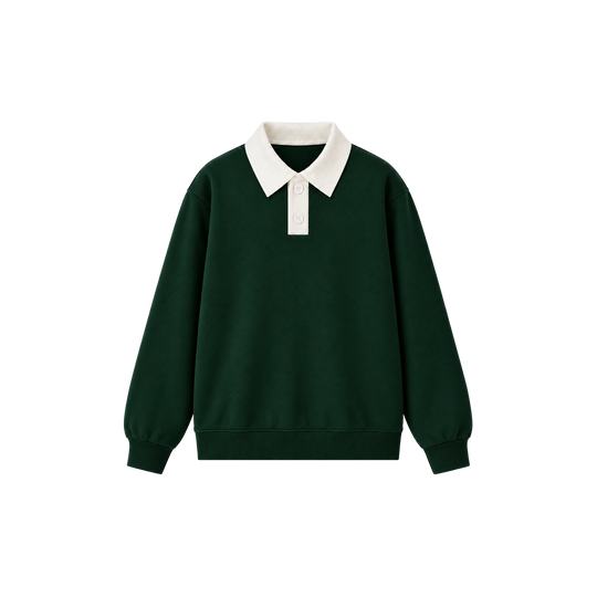 Be Autyst Deadstock Forest Green Polo Sweatshirt