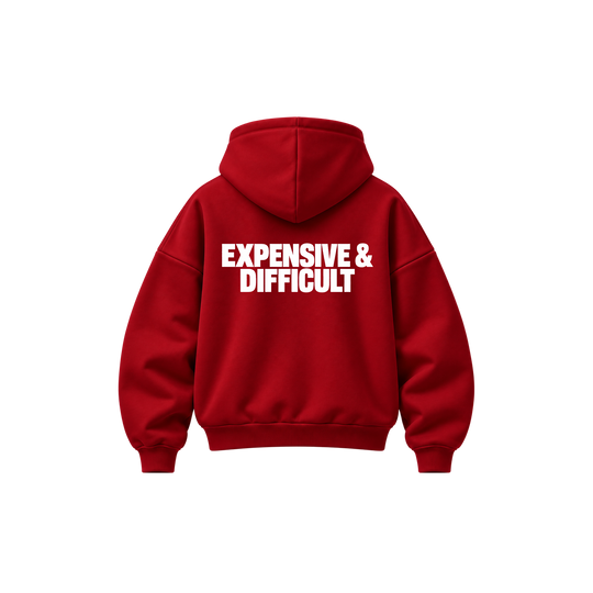 Be Autyst Expensive & Difficult Red Hoodie