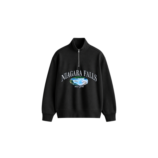 Be Autyst Falls District Black Quarter-Zip Sweatshirt