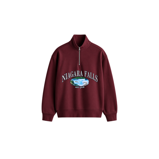 Be Autyst Falls District Burgundy Quarter-Zip Sweatshirt