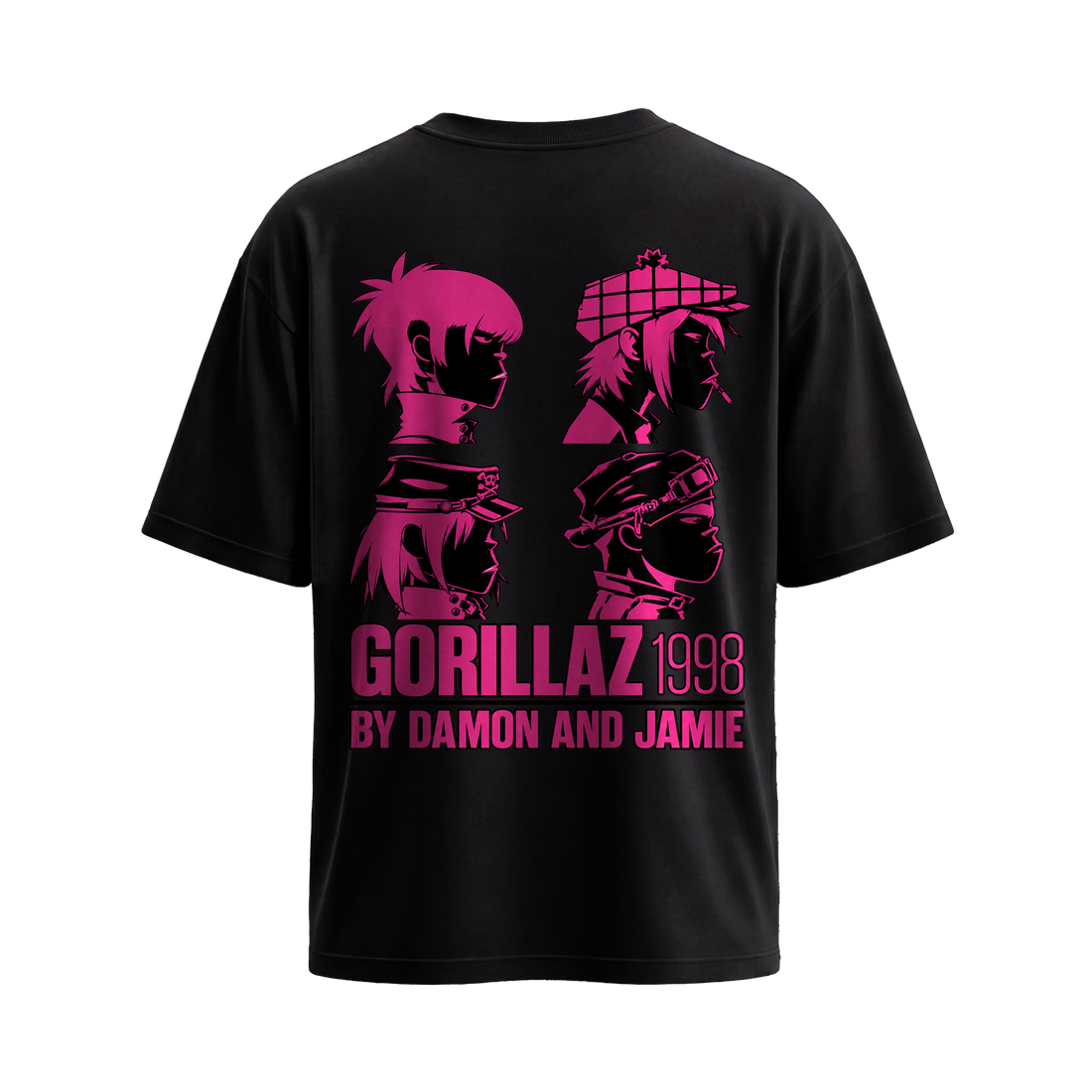 Be Autyst Gorillaz Pink Black T-Shirt