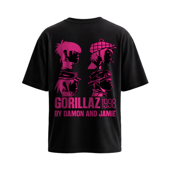 Be Autyst Gorillaz Pink Black T-Shirt