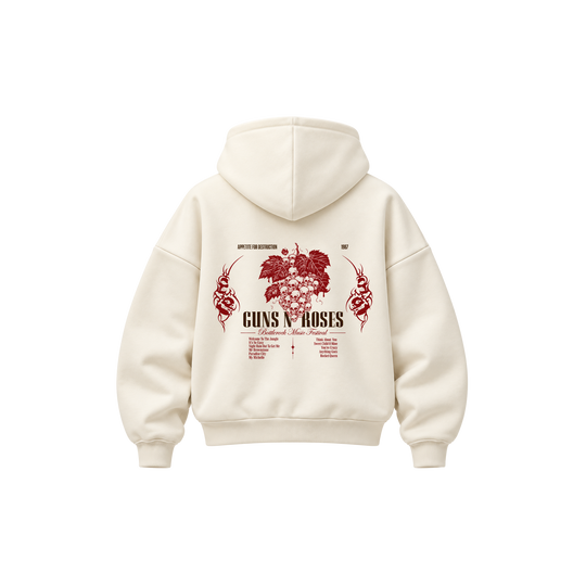 Be Autyst Guns N' Roses Off White Hoodie