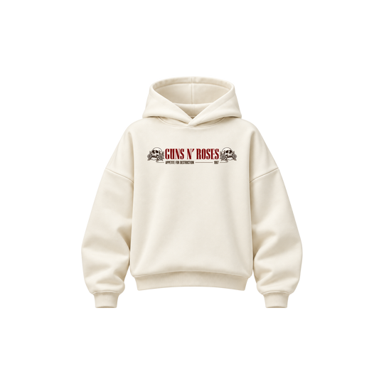 Be Autyst Guns N' Roses Off White Hoodie