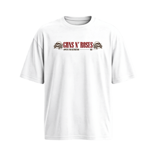 Be Autyst Guns N' Roses White T-Shirt